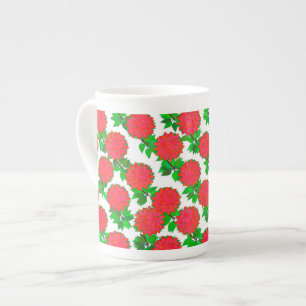Dahlia-Blume in tiefrot Prozellantasse