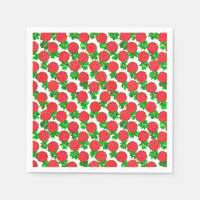 Dahlia-Blume in tiefrot Serviette (Vorderseite)