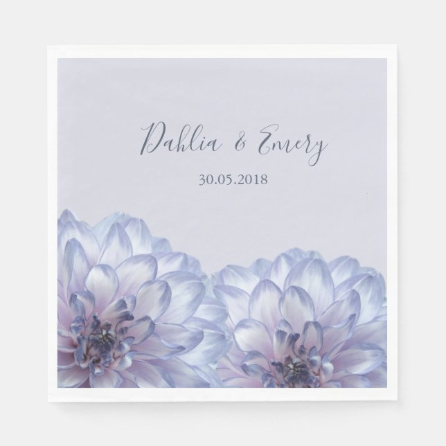 Dahlia Blume lilac blauer Lavendel Bläserfest Serviette (Vorderseite)