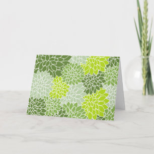 Dahlia-Blume, Muster von Blume, grüner Dahlia Karte