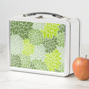 Dahlia-Blume, Muster von Blume, grüner Dahlia Metall Brotdose