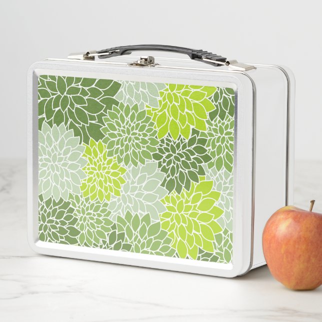 Dahlia-Blume, Muster von Blume, grüner Dahlia Metall Brotdose (Beispiel)