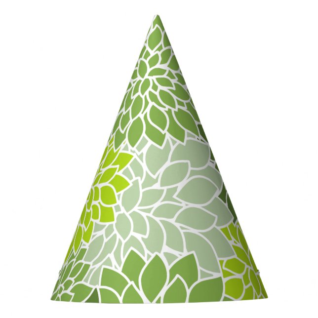 Dahlia-Blume, Muster von Blume, grüner Dahlia Partyhütchen (Vorderseite)