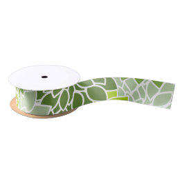 Dahlia-Blume, Muster von Blume, grüner Dahlia Satinband