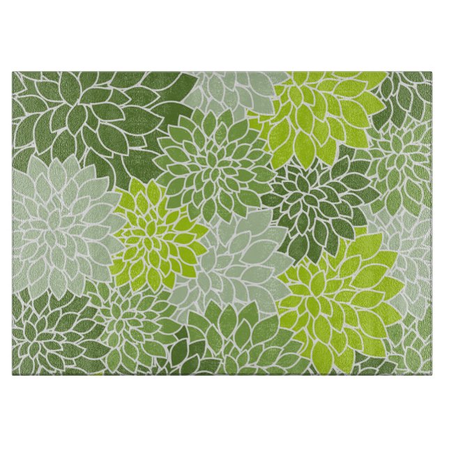 Dahlia-Blume, Muster von Blume, grüner Dahlia Schneidebrett (Vorderseite)