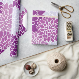 Dahlia-Blume, Muster von Blume, Lila Dahlia Geschenkpapier
