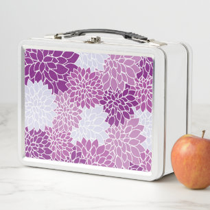 Dahlia-Blume, Muster von Blume, Lila Dahlia Metall Brotdose