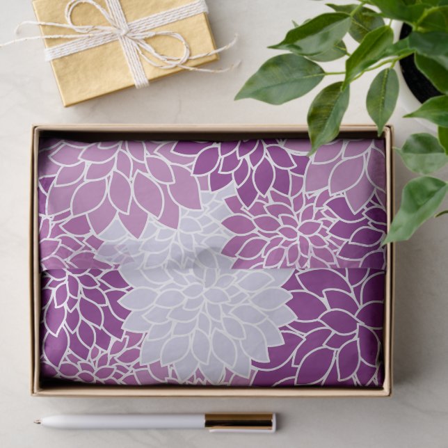 Dahlia-Blume, Muster von Blume, Lila Dahlia Seidenpapier (Geschenk)