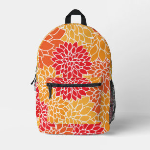 Dahlia-Blume, Muster von Blume, Orange Dahlia Bedruckter Rucksack