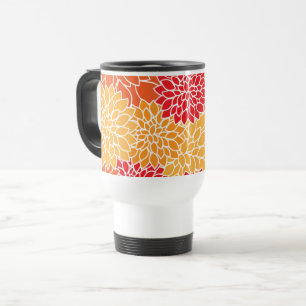Dahlia-Blume, Muster von Blume, Orange Dahlia Reisebecher