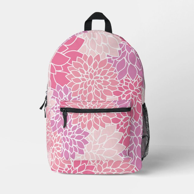 Dahlia-Blume, Muster von Blume, rosa Dahlia Bedruckter Rucksack (Vorderseite)