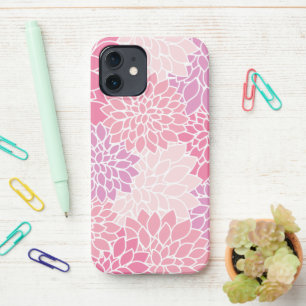 Dahlia-Blume, Muster von Blume, rosa Dahlia iPhone 12 Hülle