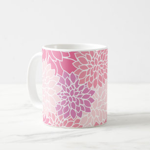 Dahlia-Blume, Muster von Blume, rosa Dahlia Kaffeetasse
