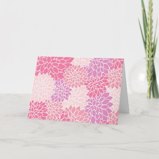 Dahlia-Blume, Muster von Blume, rosa Dahlia Karte (Vorderseite)