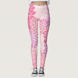 Dahlia-Blume, Muster von Blume, rosa Dahlia Leggings