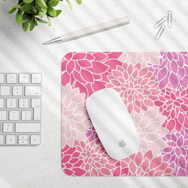 Dahlia-Blume, Muster von Blume, rosa Dahlia Mousepad (Von Creator hochgeladen)