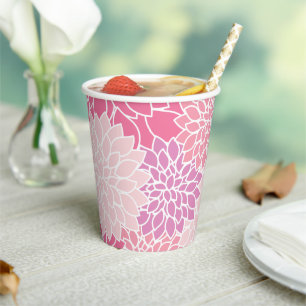 Dahlia-Blume, Muster von Blume, rosa Dahlia Pappbecher