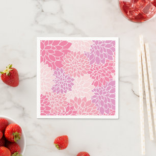 Dahlia-Blume, Muster von Blume, rosa Dahlia Serviette