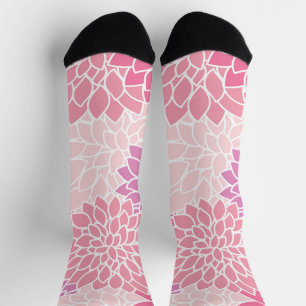 Dahlia-Blume, Muster von Blume, rosa Dahlia Socken
