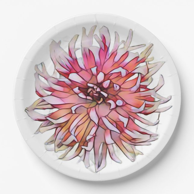 DAHLIA-BLUME PAPPTELLER (Vorderseite)