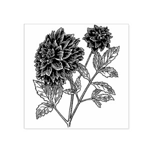 Dahlia Blume Rubber Briefmarke Gummistempel