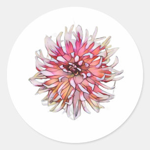 DAHLIA-BLUME RUNDER AUFKLEBER