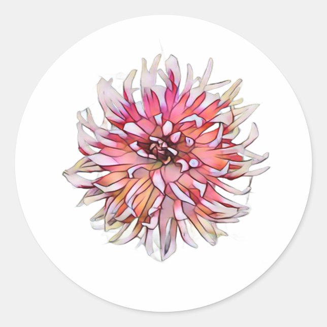 DAHLIA-BLUME RUNDER AUFKLEBER (Vorderseite)
