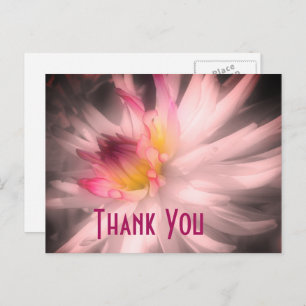 Dahlia Blume Schwarz und Weiß Danke Postcard Postkarte