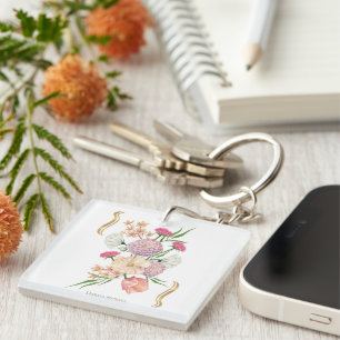 Dahlia-Blumendesign – Elegant Schlüsselanhänger