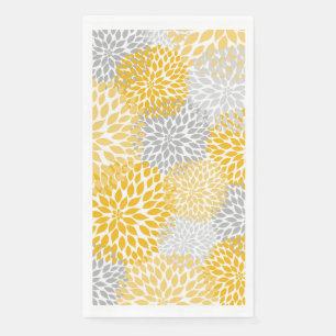 Dahlia Bouquet - Gasttücher aus gelbem Senf Serviette