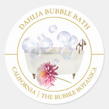 Dahlia Bubble Bath-Label