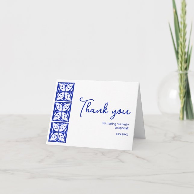 Dahlia Buds Personalisiertes Party Danke Karte (Vorderseite)