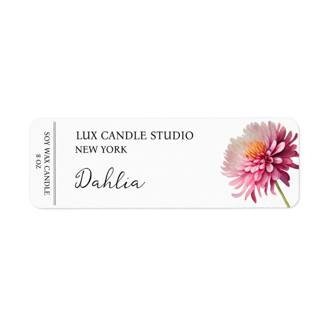 Dahlia Candle Label (Vorne)