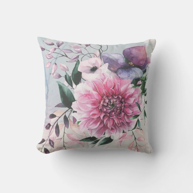 Dahlia Cool Colors Garden Throw Kissen (Vorderseite)