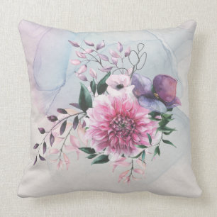 Dahlia Cool Colors Traditional Throw Kissen