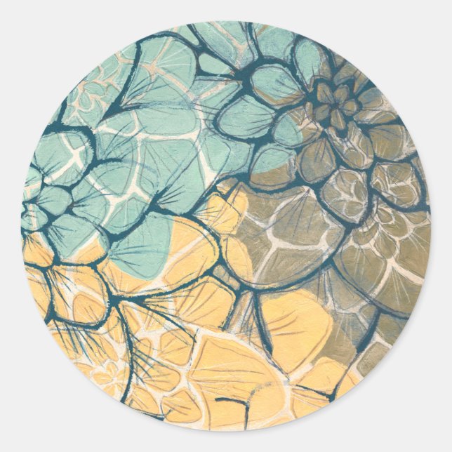 Dahlia Dance I Runder Aufkleber (Vorderseite)