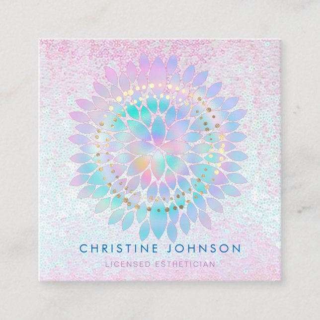 Dahlia Dekoration Ästhetik Salon Wellness-Center Quadratische Visitenkarte (Vorderseite)