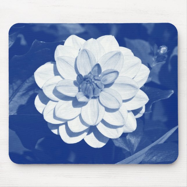 Dahlia - Digital Cyanotypie Mousepad (Vorne)