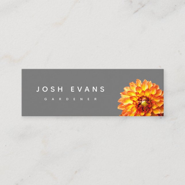 Dahlia Floral Minimalistisch Mini Business Card Visitenkarte (Vorderseite)
