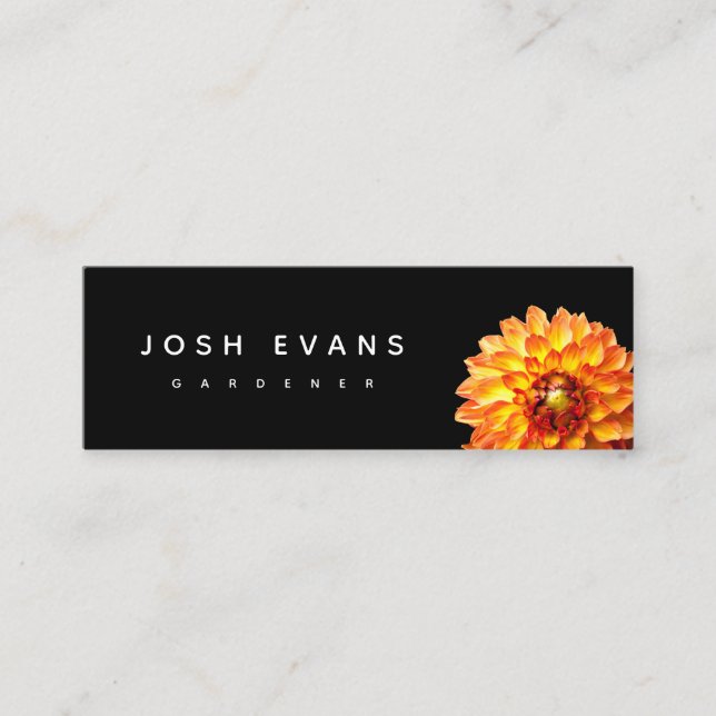 Dahlia Floral Minimalistisch Mini Business Card Visitenkarte (Vorderseite)