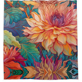 Dahlia Floral Tapestry Duschvorhang