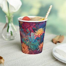 Dahlia Floral Tapestry Pappbecher