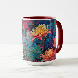 Dahlia Floral Tapestry Tasse
