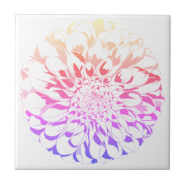 Dahlia flower ceramic tile - violet tones fliese