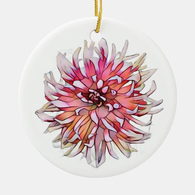 DAHLIA FLOWER KERAMIK ORNAMENT (Vorne)