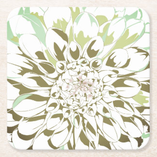 Dahlia flower paper coaster set rechteckiger pappuntersetzer