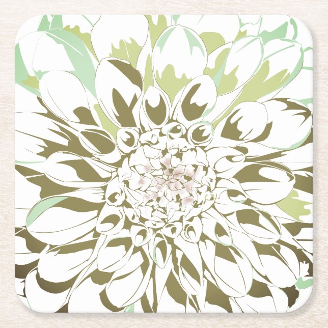 Dahlia flower paper coaster set rechteckiger pappuntersetzer (Vorderseite)