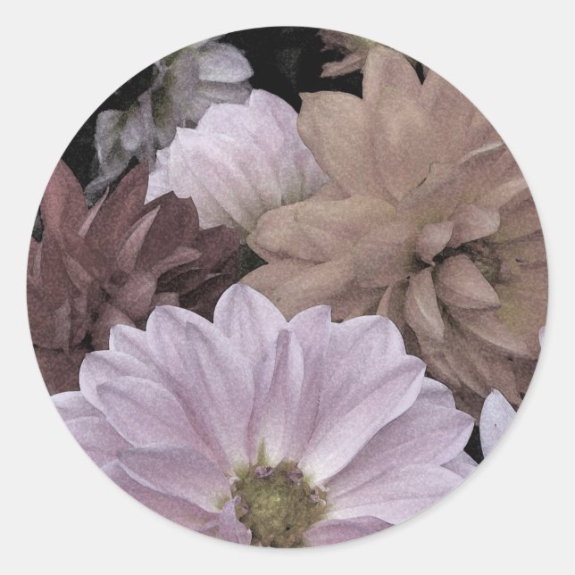 Dahlia Garden Blume Abstrakte Aufkleber (Vorderseite)