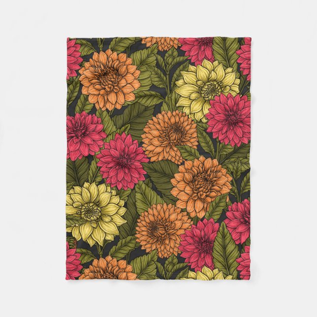 Dahlia Garden Fleecedecke (Vorderseite)