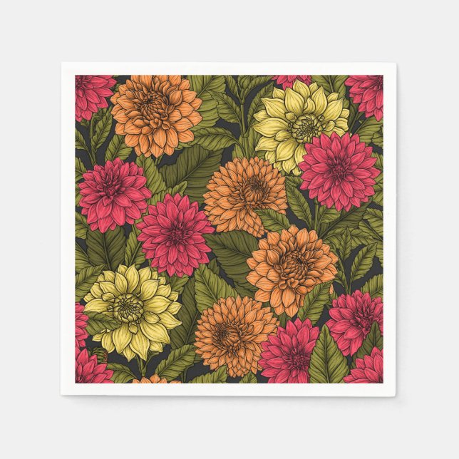 Dahlia Garden Serviette (Vorderseite)